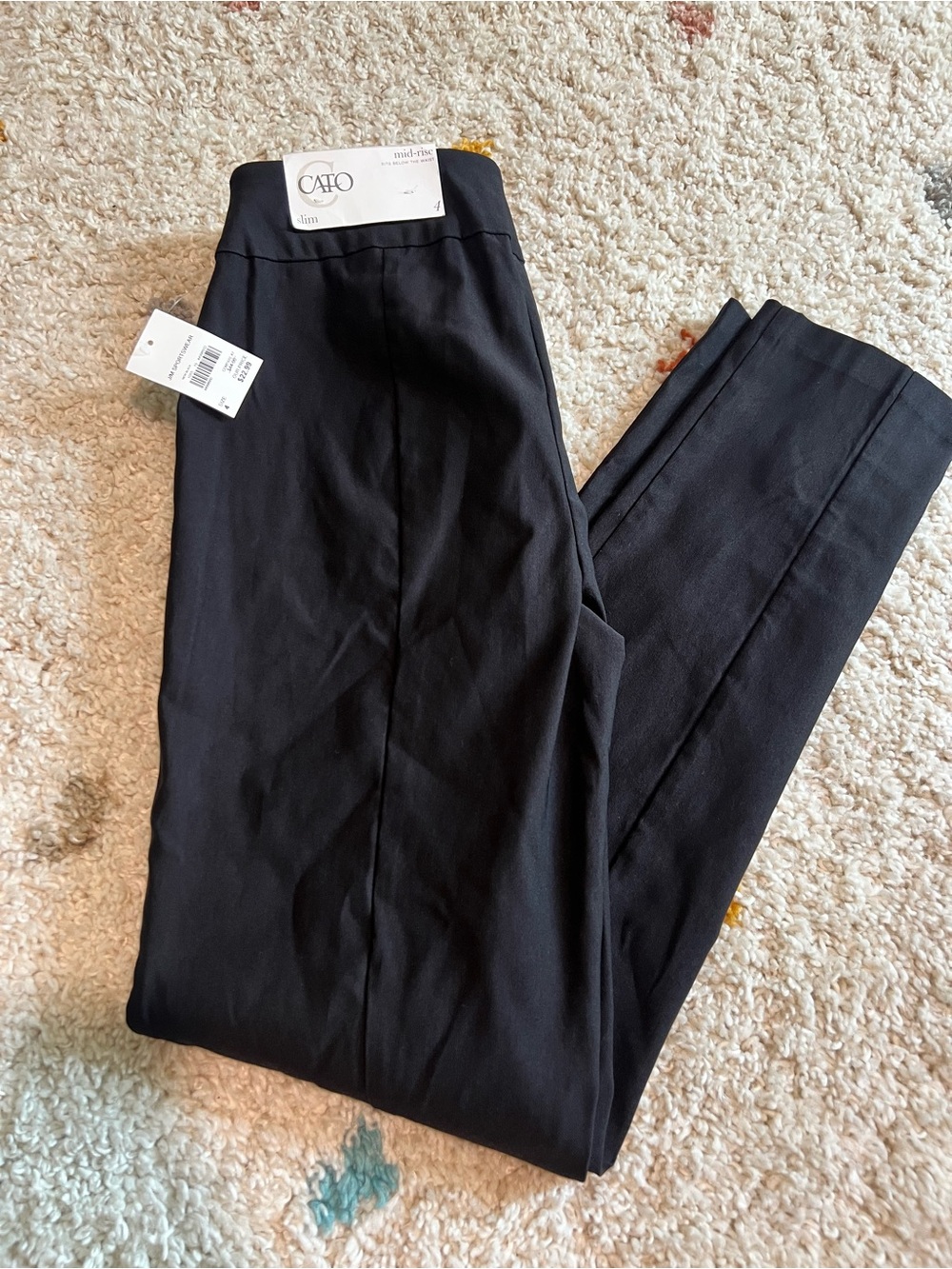 Cato Mid-Rise Black Dress Pants